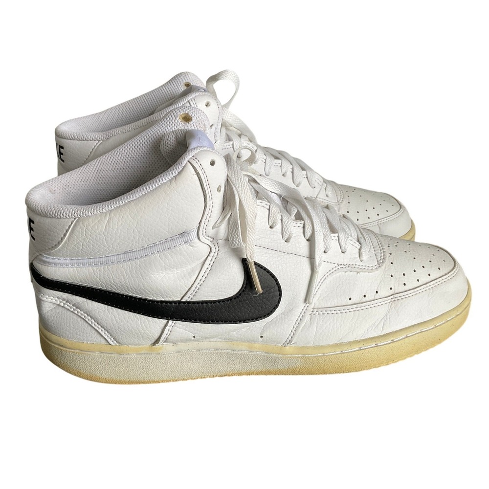 Nike Court Vision Mid Next Nature White Black Men's Sneakers DN3577-101 Sz 12
